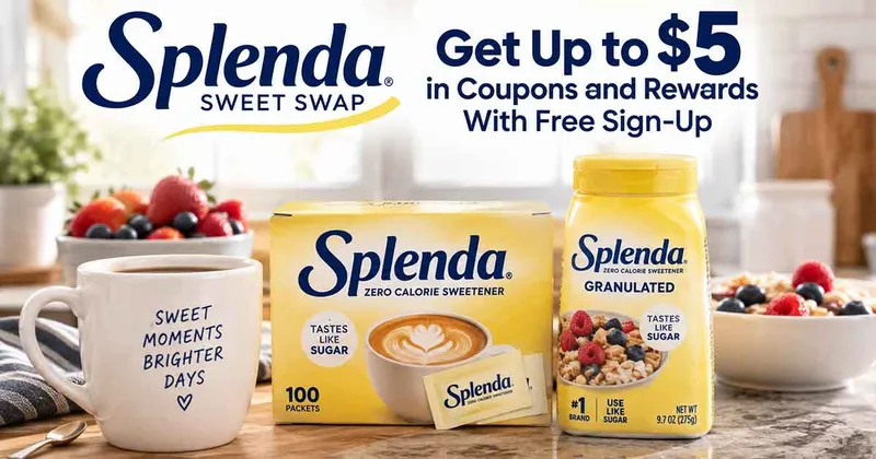 Splenda Sweet Swap: Get Up to $5 in Coupons and Rewards With Free Sign-Up