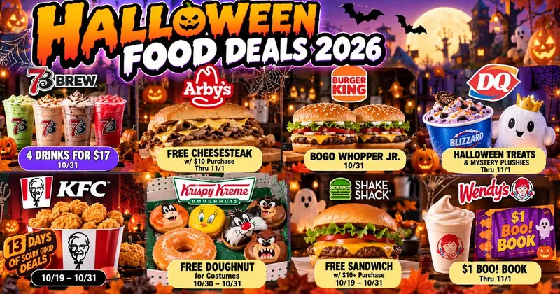 Halloween 2026: FREE Doughnuts, BOGO Burgers & More Deals